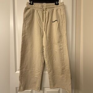 Men's Cream wide legged sweat Pants